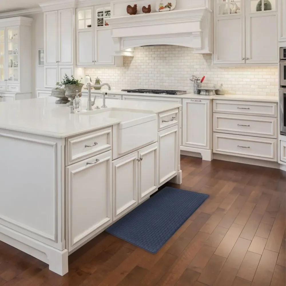 Embossed Kitchen Mats Cushioned Anti Fatigue, Non-Slip Leather-Like Kitchen